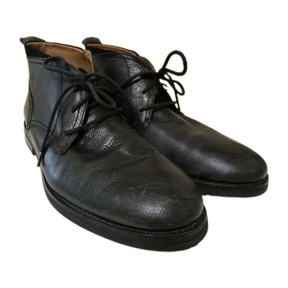 COLE HAAN Mens Black Leather Chukka Boot Size 11 Lace Up